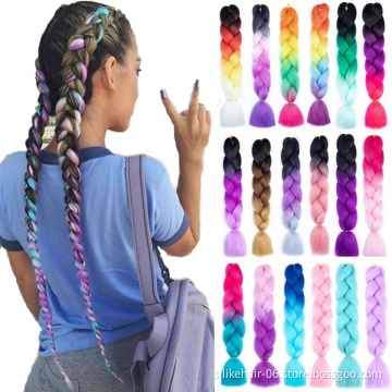 High Quality Purple Blue 24 Inch Ombre PROTECTIVE STYLE LIGHTWEIGHT Jumbo Braids Hair Easy Braiding Synthetic Hair Extensions
